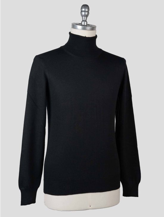 Gran Sasso Gran Sasso Black Virgin Wool Sweater Turtleneck Black 001