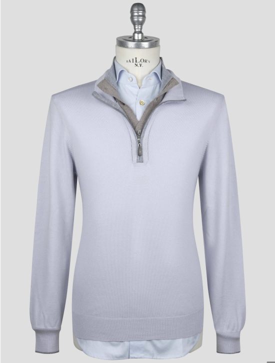 Gran Sasso Gran Sasso Gray Virgin Wool Sweater Half Zip Gray 000