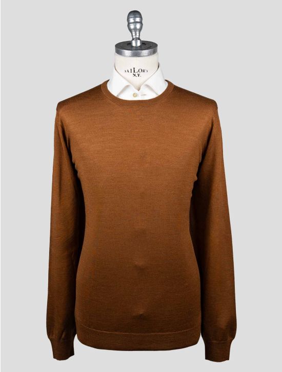 Gran Sasso Gran Sasso Brown Virgin Wool Silk Sweater Crewneck Brown 000