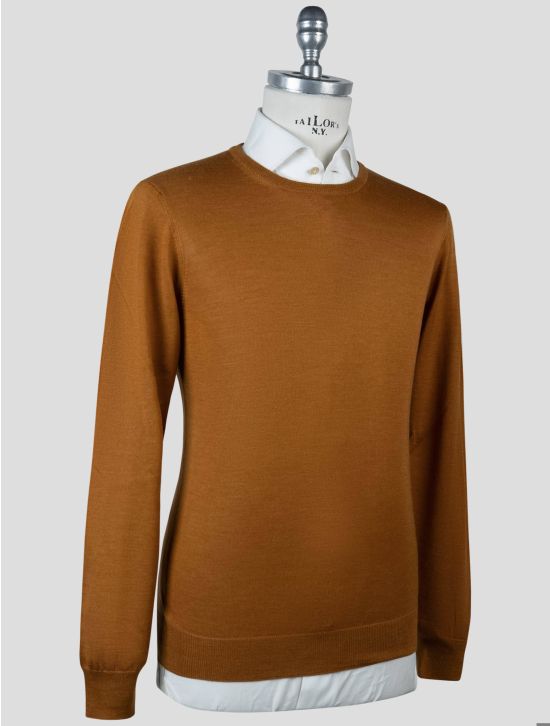 Gran Sasso Gran Sasso Brown Virgin Wool Silk Sweater Crewneck Brown 001
