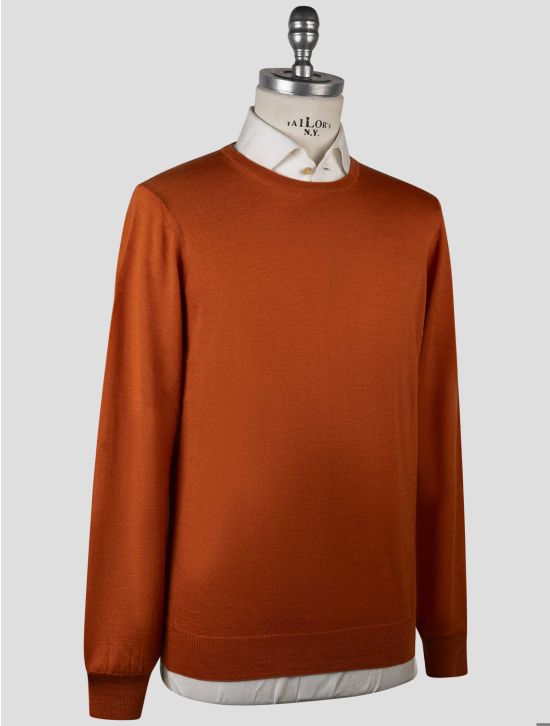 Gran Sasso Gran Sasso Orange Virgin Wool Sweater Crewneck Orange 001