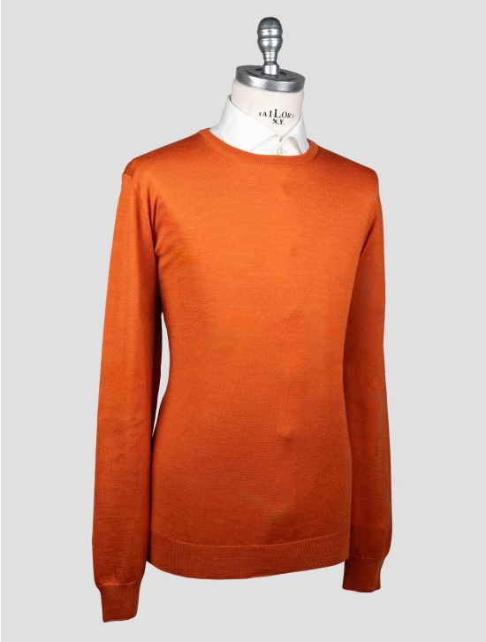 Gran Sasso Gran Sasso Orange Virgin Wool Sweater Crewneck Orange 001