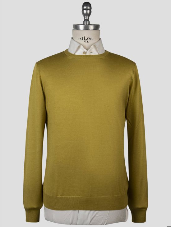 Gran Sasso Green Virgin Wool Silk Sweater Crewneck