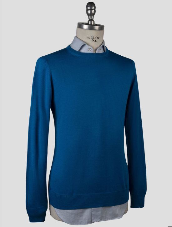 Gran Sasso Gran Sasso Light Blue Virgin Wool Sweater Crewneck Light Blue 001
