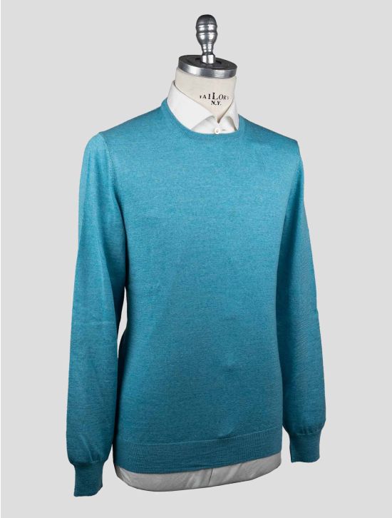 Gran Sasso Gran Sasso Light Blue Virgin Wool Sweater Crewneck Light Blue 001