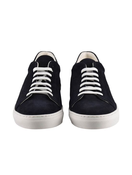 Barba Napoli Barba Napoli Blue Leather Suede Shoes Blue 001