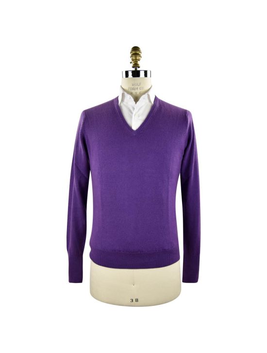 Barba Napoli BARBA NAPOLI Violet Virgin Wool V-neck Sweater Violet 000