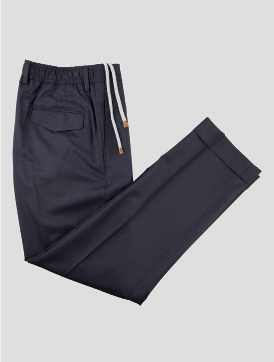 Barba Napoli Blue Virgin Wool Pants 1