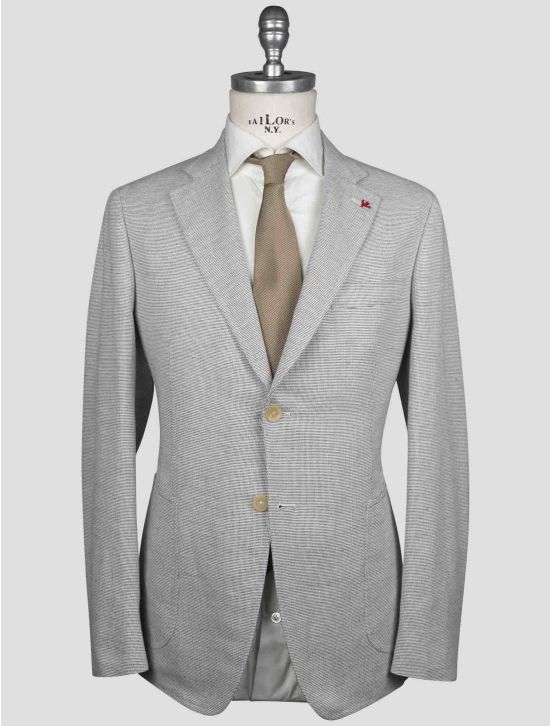 Isaia Isaia Gray Cotton Linen Blazer Gray 000