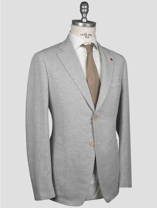 Isaia Isaia Gray Cotton Linen Blazer Gray 001