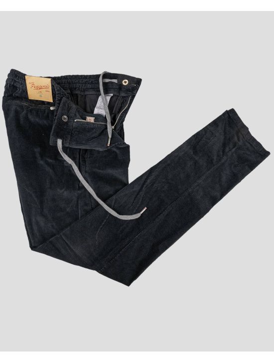 Marco Pescarolo Marco Pescarolo Dark Blue Cotton Ea Velvet Pants Dark Blue 001
