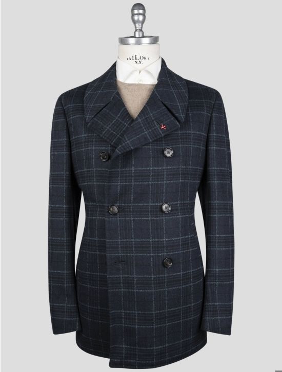 Isaia Isaia Blue Wool Cashmere Lama Pa Overcoat Blue 000