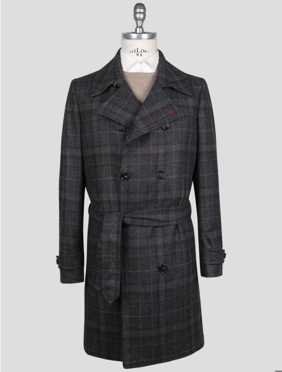 Isaia Isaia Multicolor Wool Cashmere Overcoat Multicolor 000