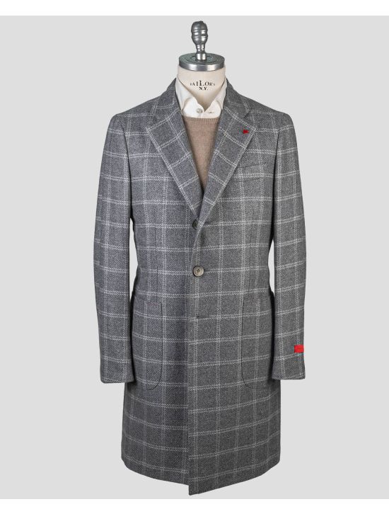 Isaia Isaia Gray Cashmere Overcoat Gray 000