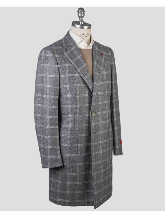 Isaia Isaia Gray Cashmere Overcoat Gray 001