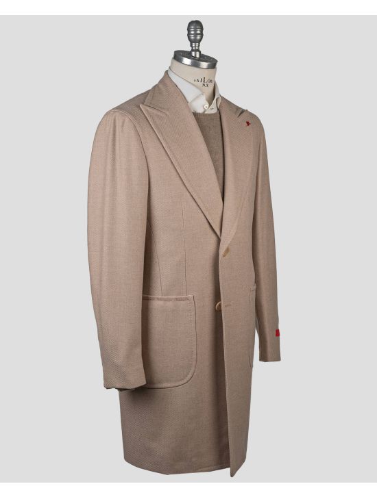 Isaia Isaia Beige Wool Overcoat Beige 001