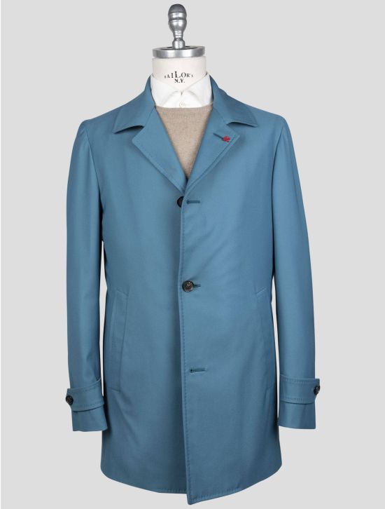 Isaia Isaia Green Wool Pa Pl Silk Overcoat Green 000