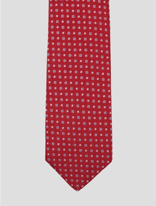 Luigi Borrelli Luigi Borrelli Red Silk Linen Tie Red 001