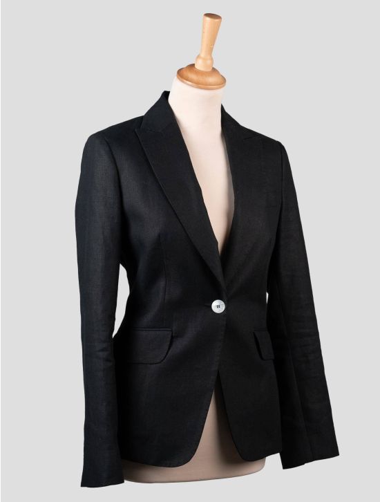 Kiton Kiton Black Linen Suits Black 001