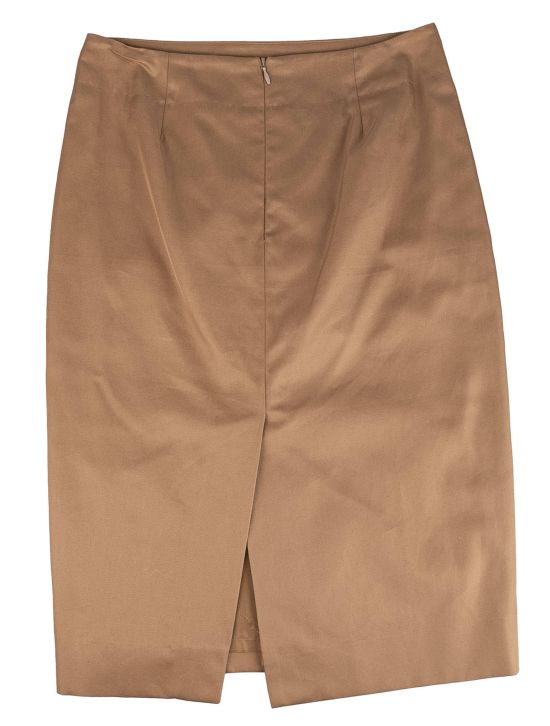 Kiton Kiton Brown Cotton Skirt Brown 001