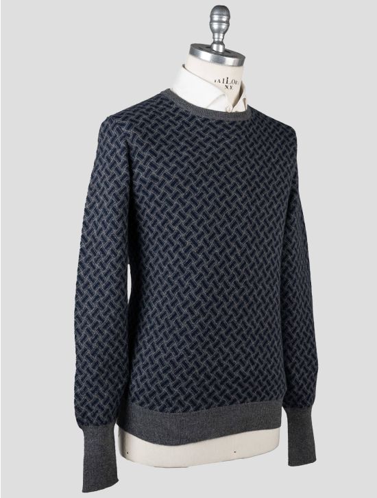 Drumohr Drumohr Blue Gray Cashmere Sweater Crewneck Blue / Gray 001