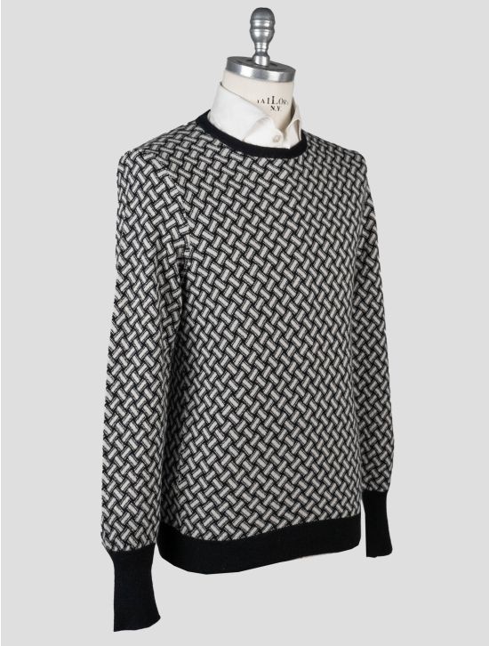Drumohr Drumohr Black Gray Cashmere Sweater Crewneck Black / Gray 001