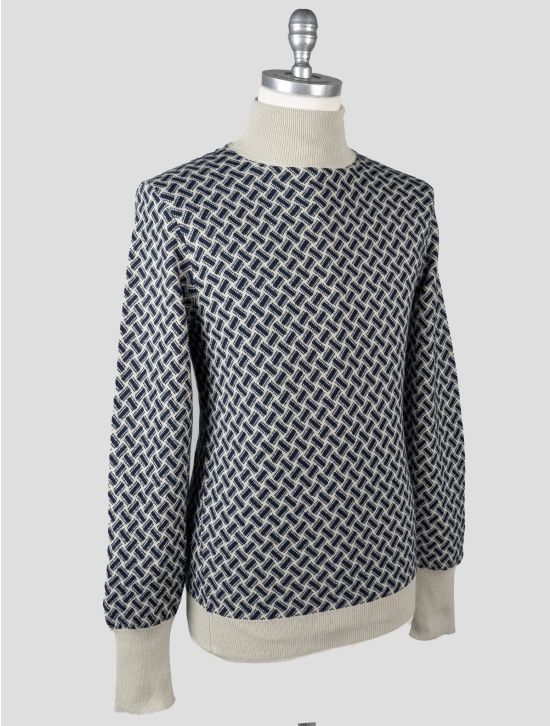Drumohr Drumohr Blue Beige Cashmere Sweater Turtleneck Blue / Beige 001