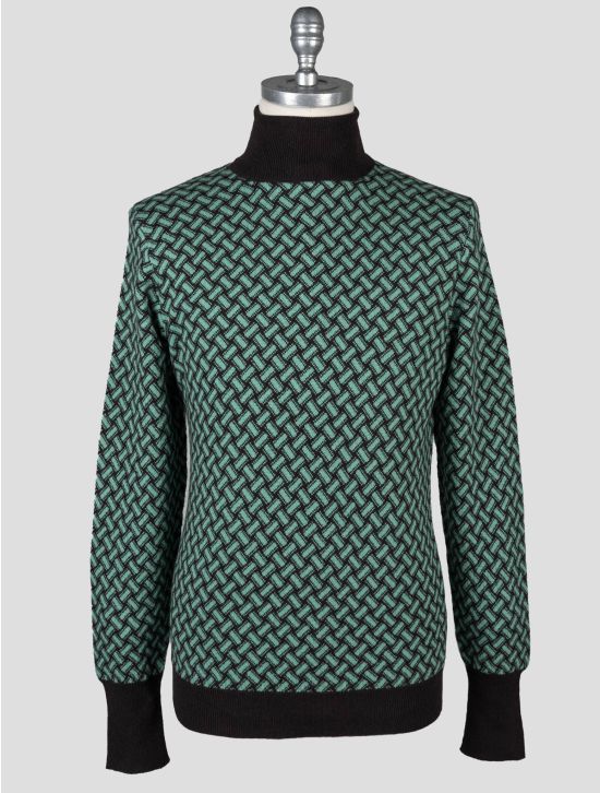 Drumohr Drumohr Green Brown Cashmere Sweater Turtleneck Green / Brown 000