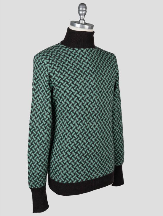 Drumohr Drumohr Green Brown Cashmere Sweater Turtleneck Green / Brown 001