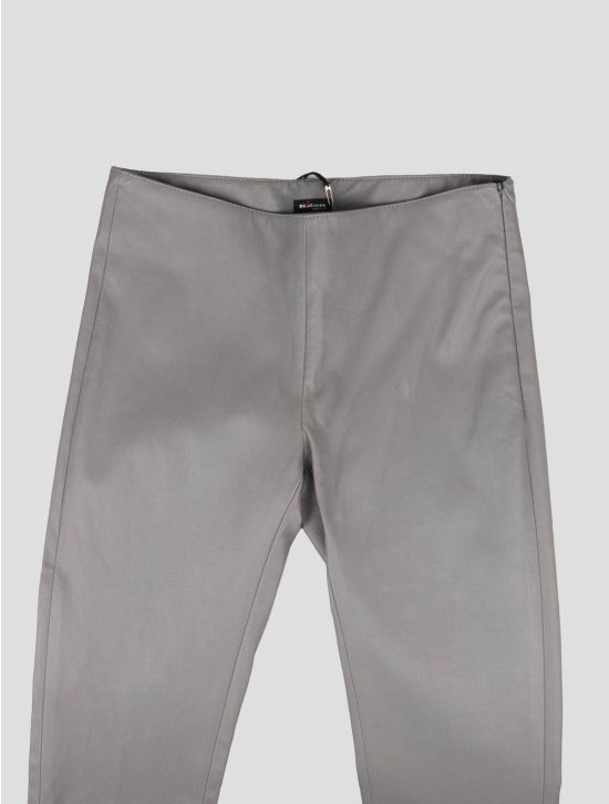 Kiton Kiton Gray Leather Pants Gray 001