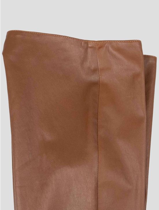 Kiton Kiton Brown Leather Pants Brown 001