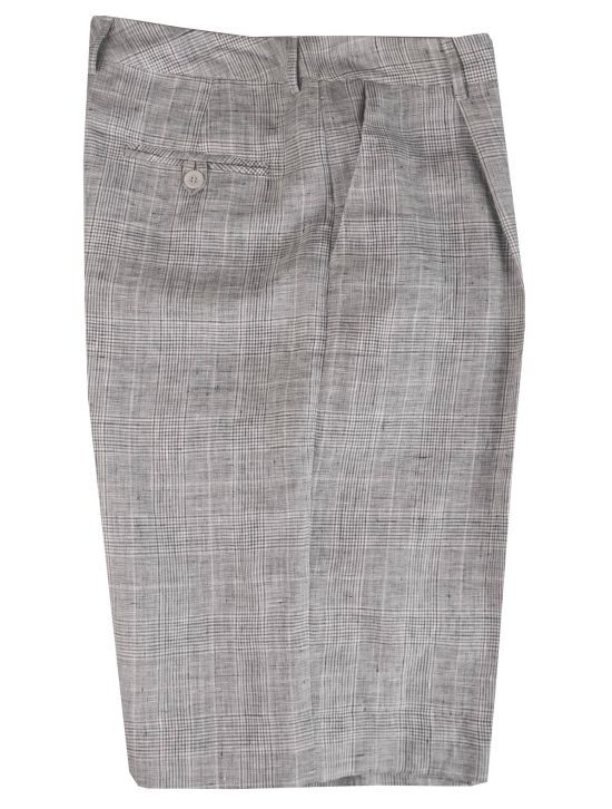 Kiton Kiton Gray Linen Short Pants Gray 000