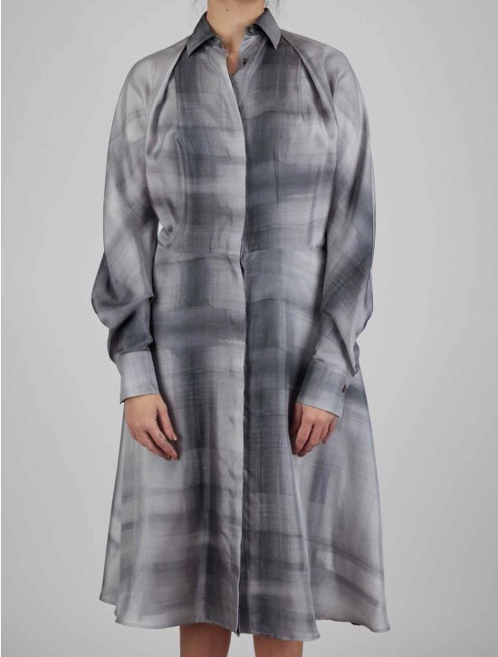 Kiton Kiton Gray Silk Dress Gray 000