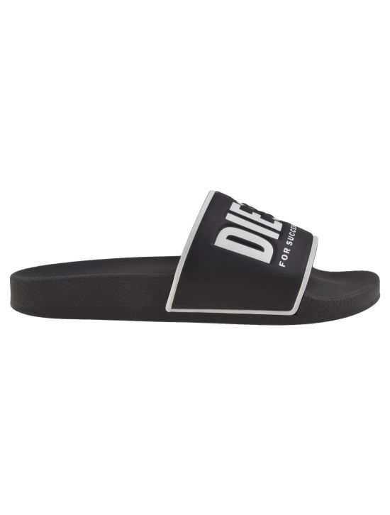 Diesel DIESEL Black White PVC Sliders SA-VALLA Black/White 000