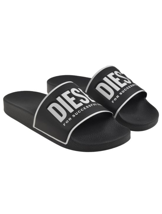 Diesel DIESEL Black White PVC Sliders SA-VALLA Black/White 001