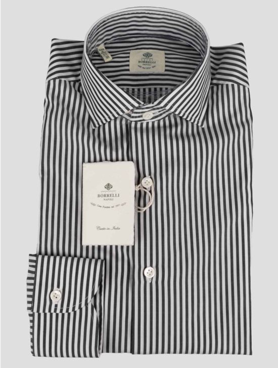 Luigi Borrelli Luigi Borrelli Black White Cotton Shirt Black / White 000