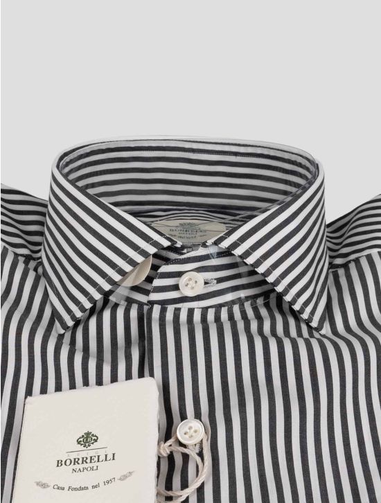 Luigi Borrelli Luigi Borrelli Black White Cotton Shirt Black / White 001