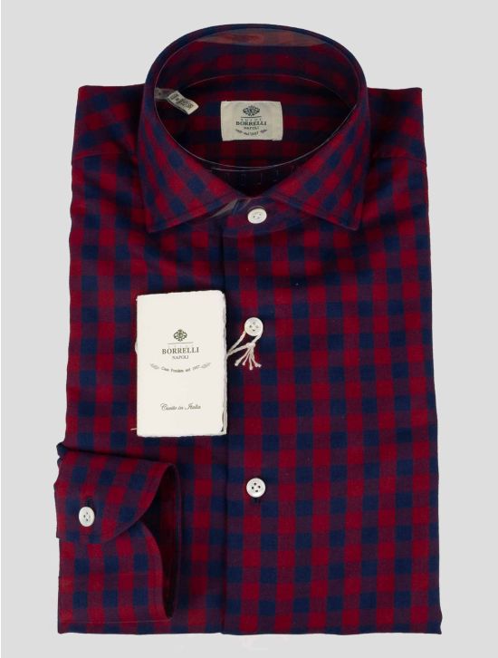 Luigi Borrelli Luigi Borrelli Red Blue Cotton Shirt Red / Blue 000