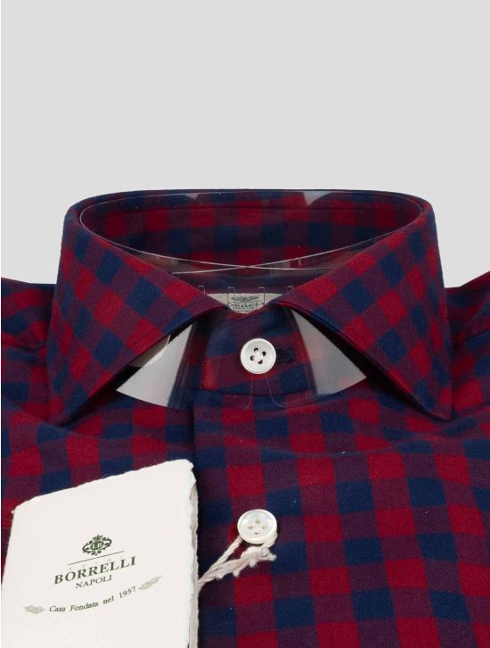 Luigi Borrelli Luigi Borrelli Red Blue Cotton Shirt Red / Blue 001