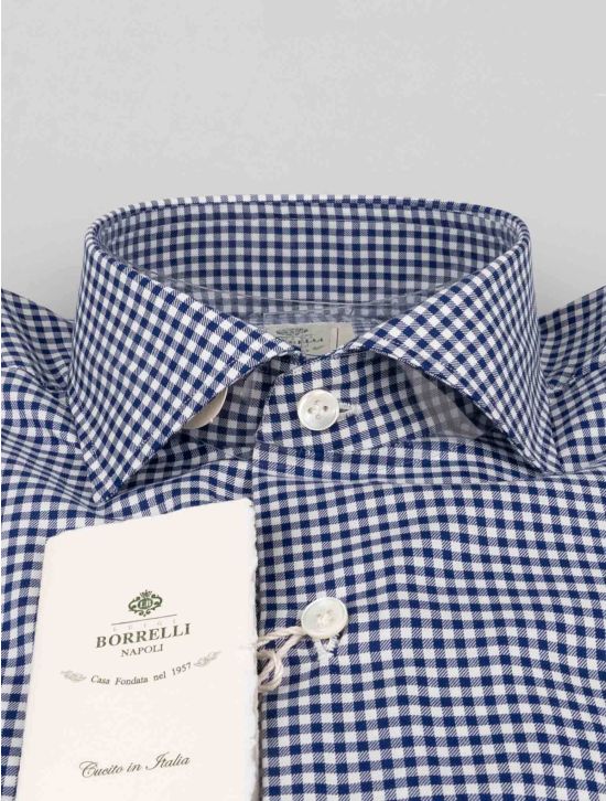 Luigi Borrelli Luigi Borrelli Blue White Cotton Shirt Blue / White 001