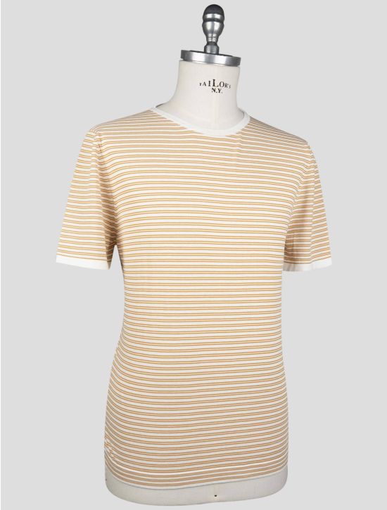 Isaia Isaia White Yellow Cotton T-shirt white / yellow 001