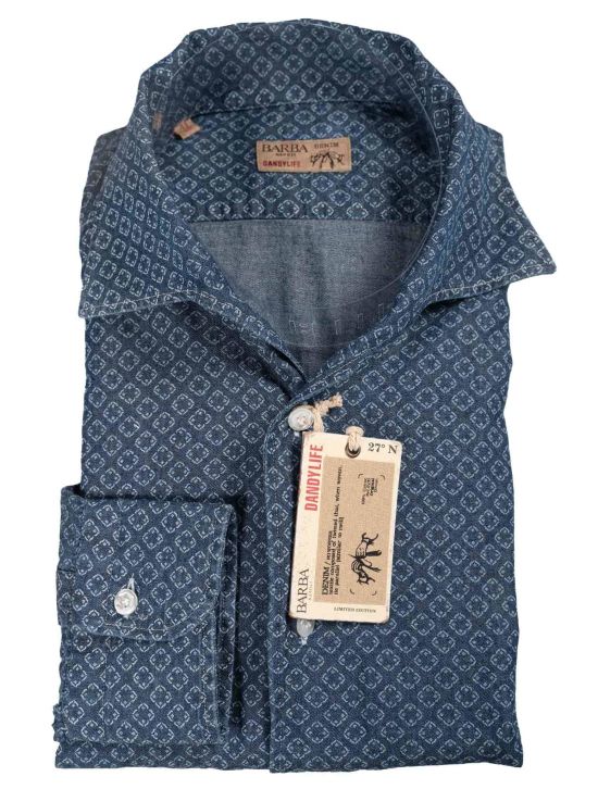 Barba Napoli Barba Napoli Blue Cotton Shirt Blue 000