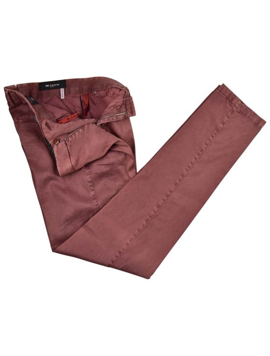 Kiton KITON Burgundy Linen Cotton Ea Pants Burgundy 001