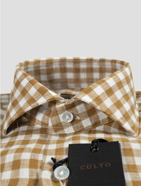 Barba Napoli Barba Napoli Yellow White Linen Shirt Yellow / White 001