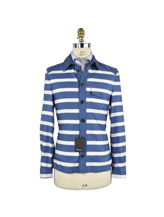 Kiton KITON Blue White Silk Coat Blue/White 000
