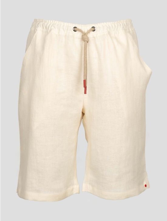 Kiton Beige Linen Short Pants 1