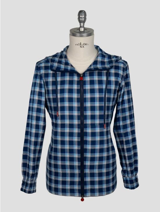 Kiton Blue White Cotton Shirt Umbi