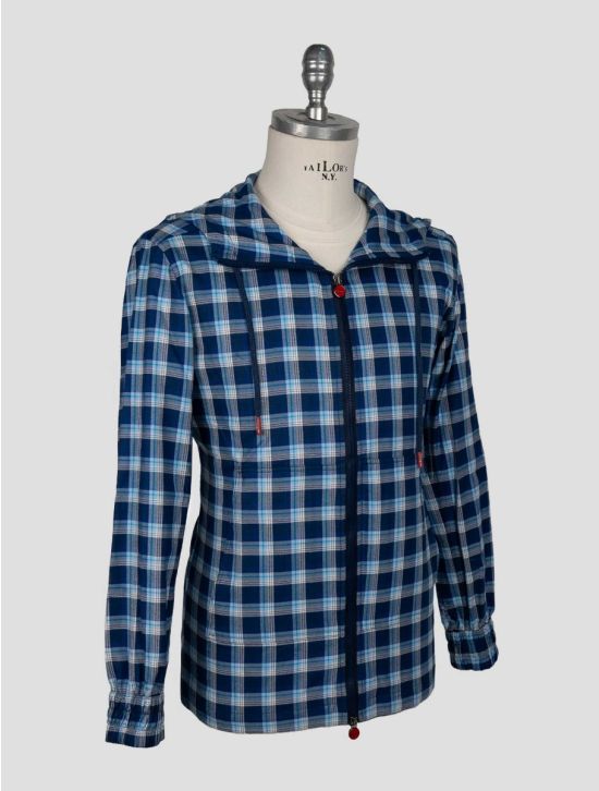 Kiton Blue White Cotton Shirt Umbi