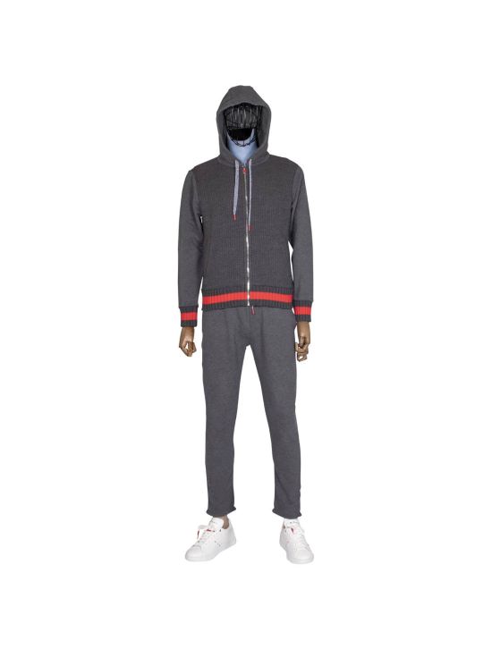 Kiton KITON Gray Red Cotton Tracksuit Gray/Red 000