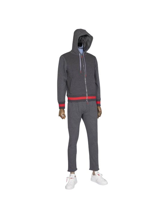 Kiton KITON Gray Red Cotton Tracksuit Gray/Red 001
